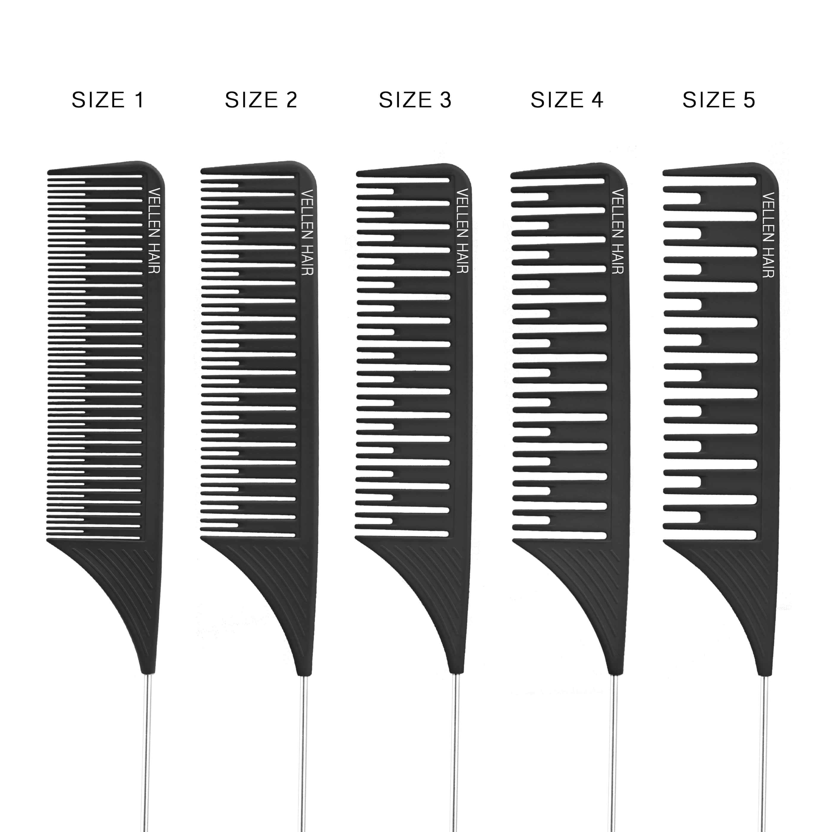Highlighting Comb Set - 5 Sizes - Black – Vellen Hair