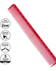 Vellen Hair® Pettine da Taglio Ultimate - VH202 - 17,8 cm - Rosso Trasparente