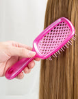 Spazzola districante per capelli Vellen per capelli ricci e lisci - Rosa